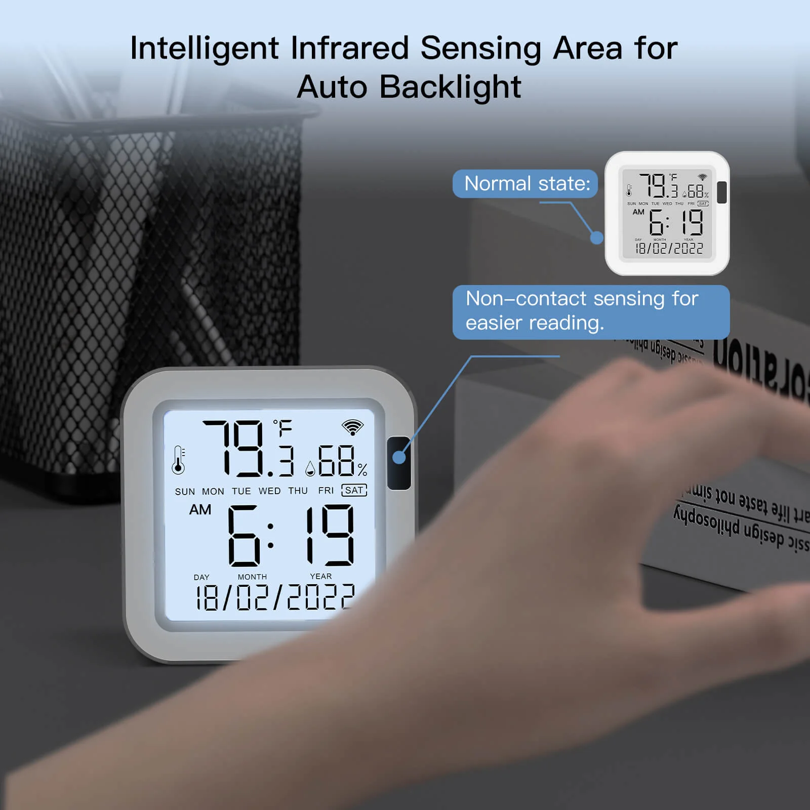 MOES WiFi Smart Temperature & Humidity Sensor with LCD Screen 4