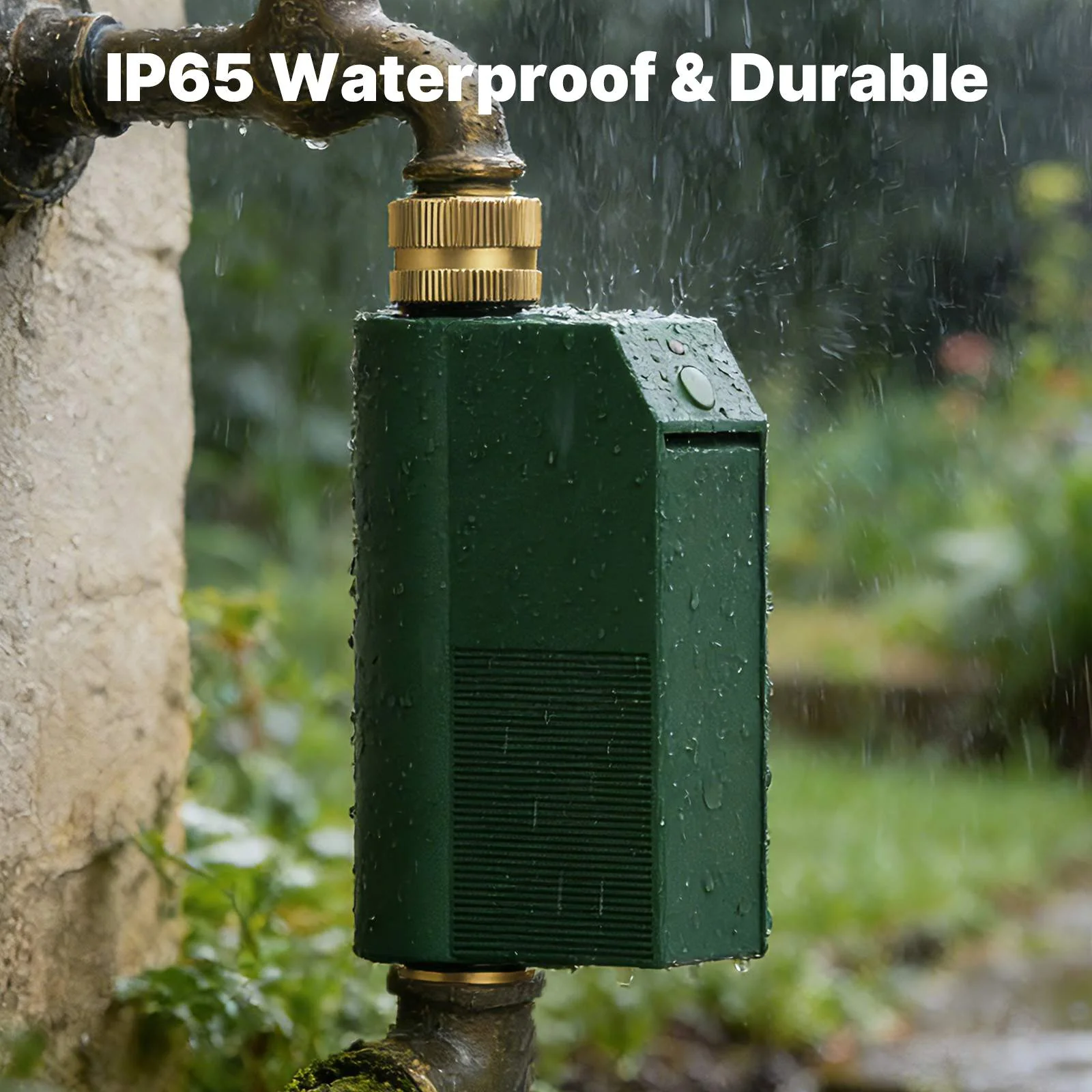 WiFi Smart Water Timer with Flow Meter, Brass Valve, IP65 Waterproof Irrigation Controller Alexa Google 5