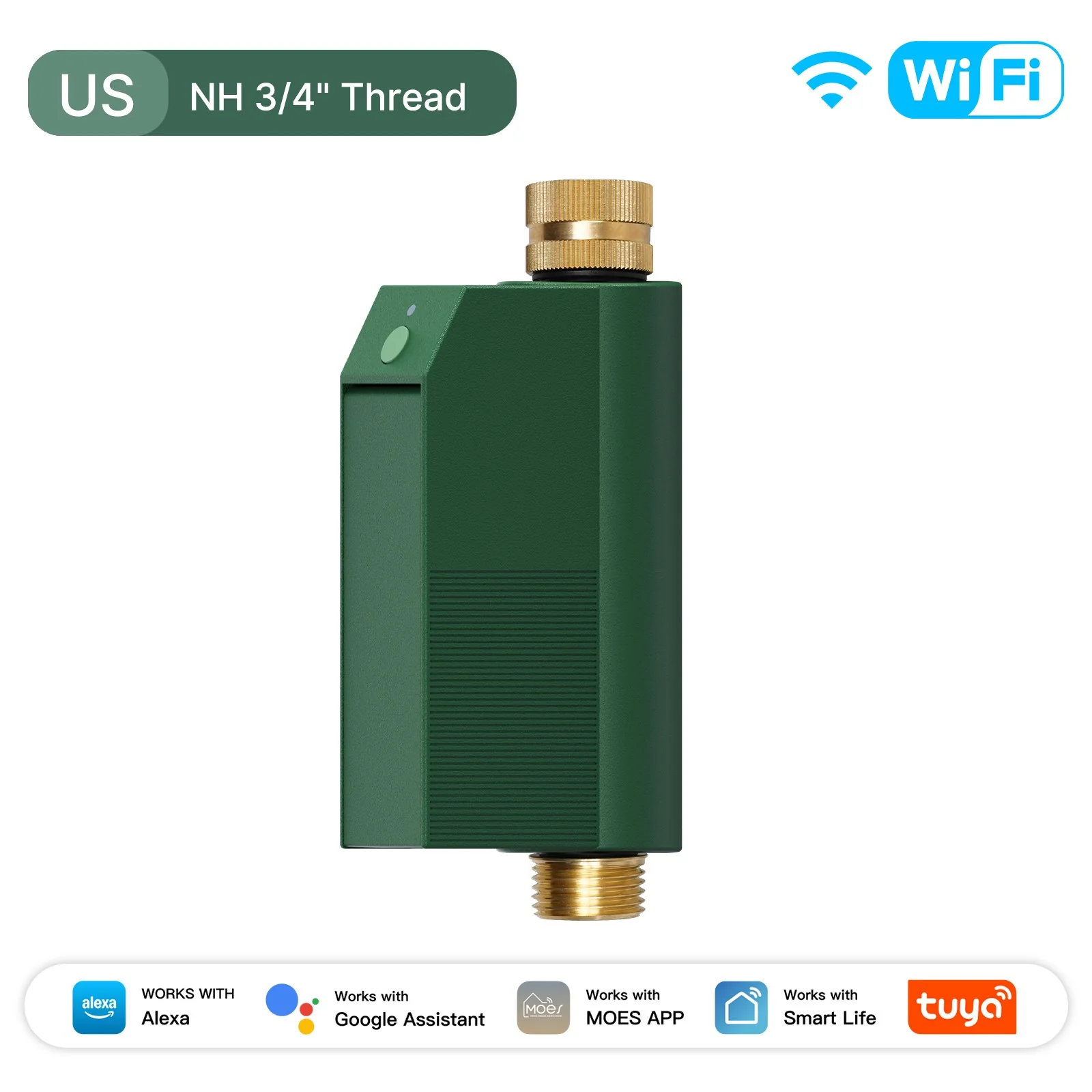 WiFi Smart Water Timer with Flow Meter, Brass Valve, IP65 Waterproof Irrigation Controller Alexa Google 7