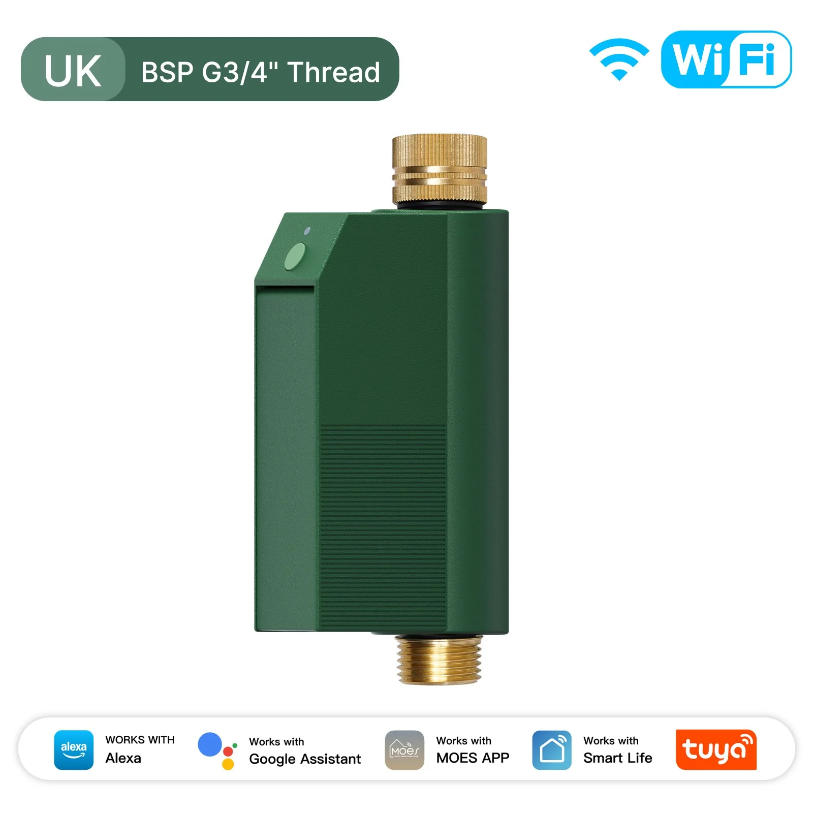 WiFi Smart Water Timer with Flow Meter, Brass Valve, IP65 Waterproof Irrigation Controller Alexa Google 8