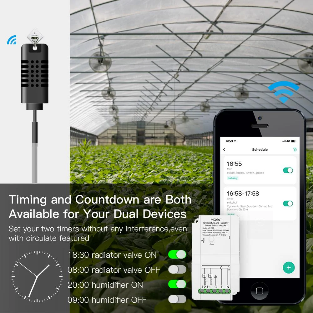 WiFi Smart Temperature and Humidity Control Switch Module Sensor 5