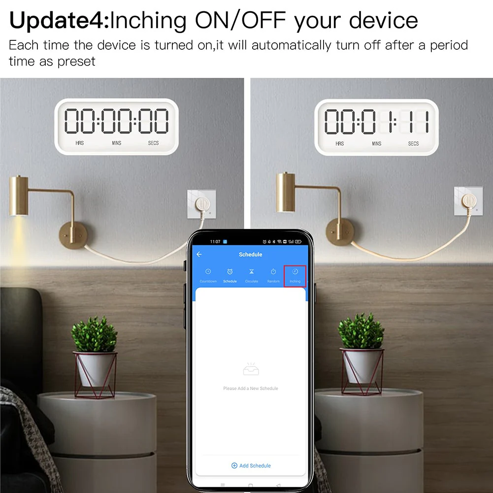WiFi Smart Wall Socket Glass Panel Outlet Power Monitor Touch Plug Relay Status Light Mode Adjustable EU 6