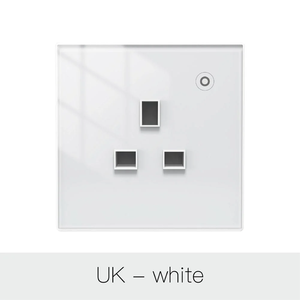 WiFi Smart Wall Socket Glass Panel Outlet Power Monitor Touch Plug Relay Status Light Mode Adjustable EU 11