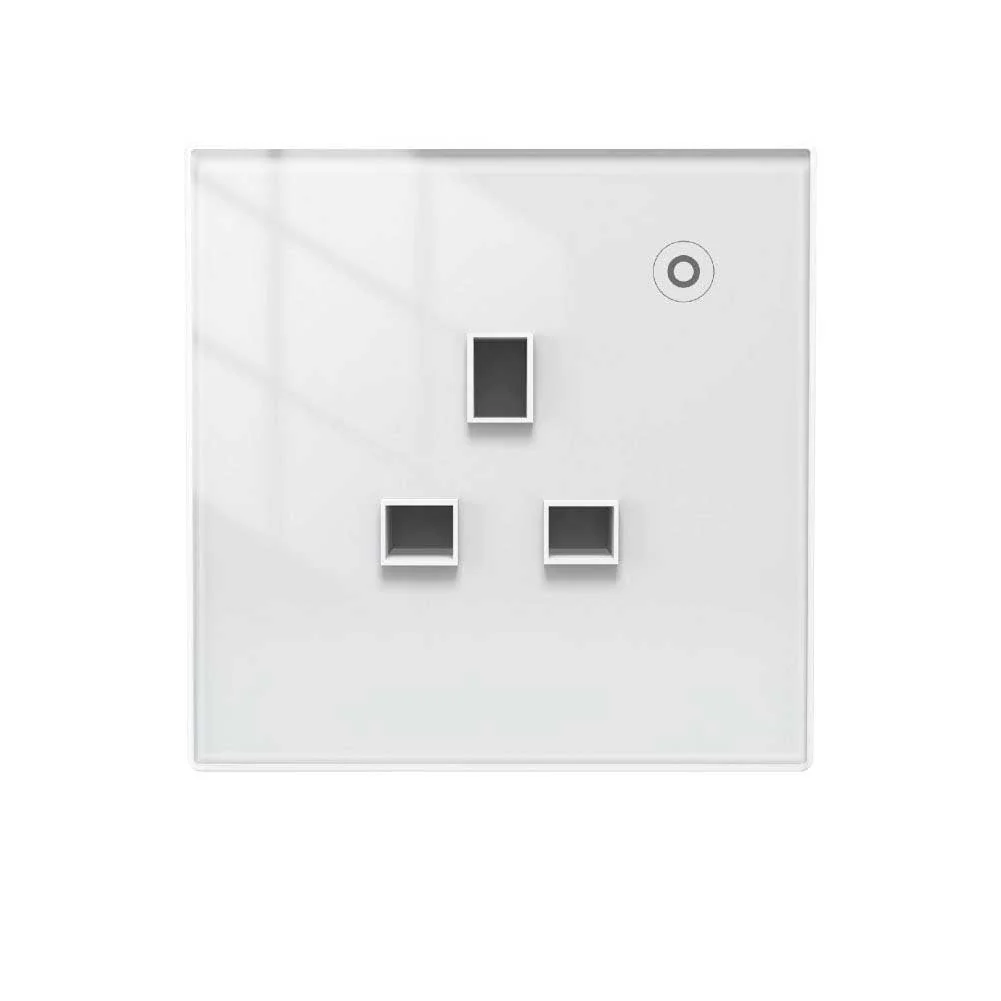 WiFi Smart Wall Socket Glass Panel Outlet Power Monitor Touch Plug Relay Status Light Mode Adjustable EU 23