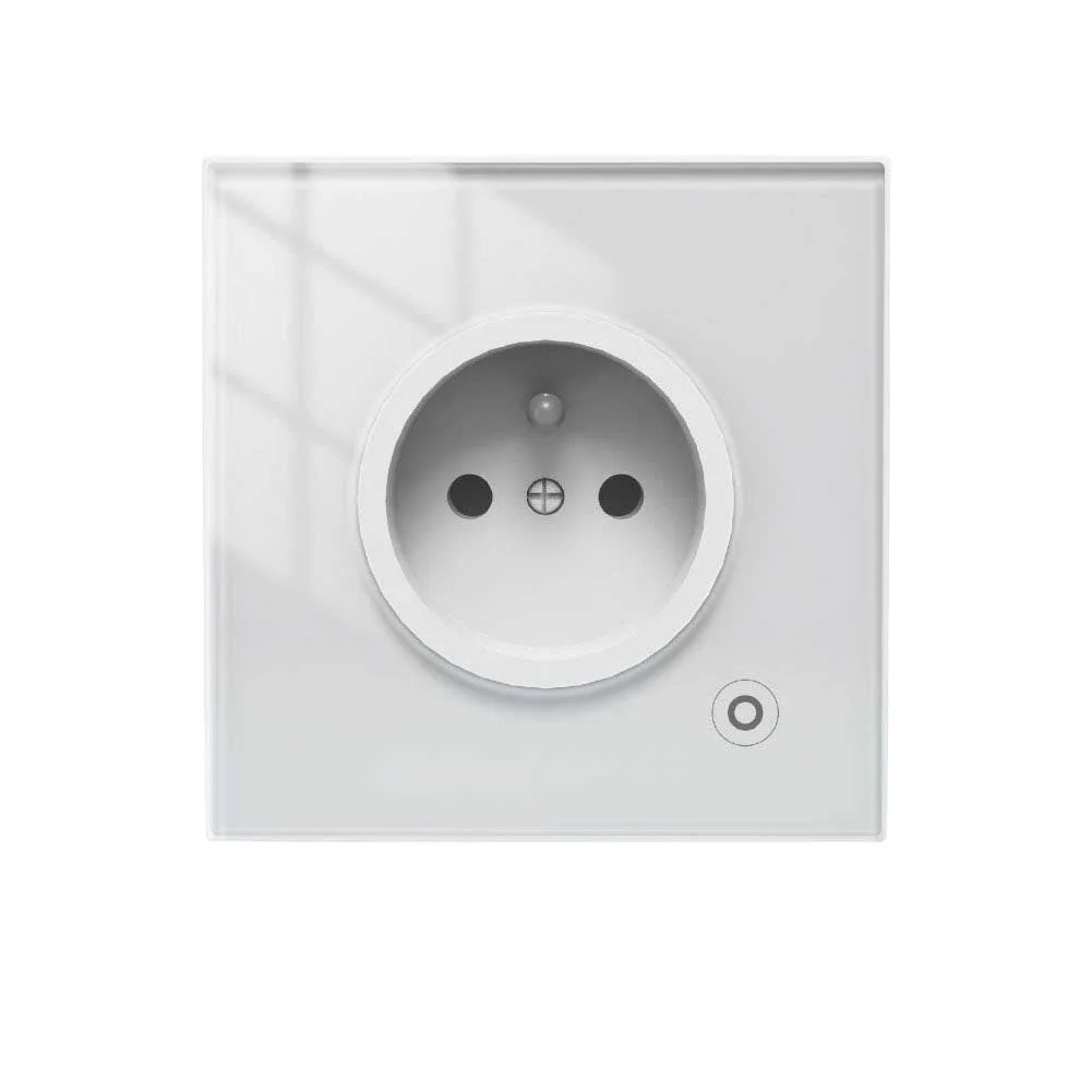 WiFi Smart Wall Socket Glass Panel Outlet Power Monitor Touch Plug Relay Status Light Mode Adjustable EU 24