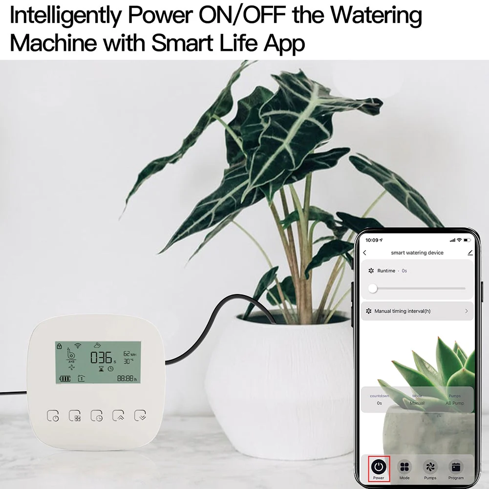WiFi Smart Plant Water Pump Watering Machine Automatic Micro-drip Irrigation System Dual Pump Watering Timer 4
