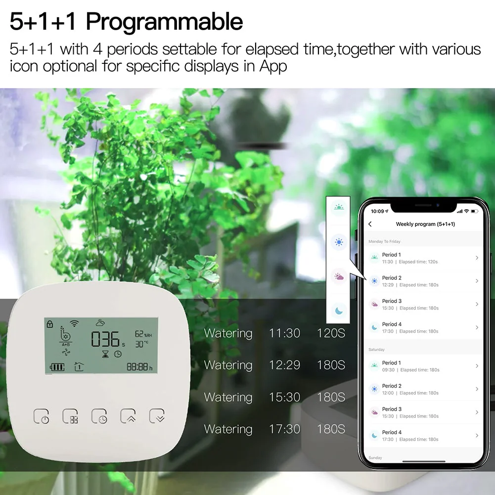 WiFi Smart Plant Water Pump Watering Machine Automatic Micro-drip Irrigation System Dual Pump Watering Timer 6