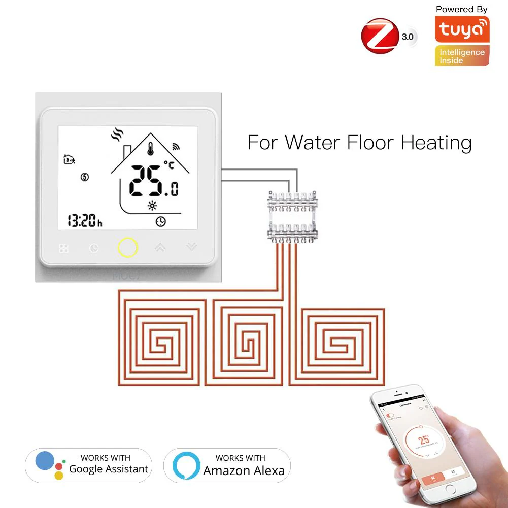 ZigBee Smart Thermostat Programmable Temperature Controller for Water Floor Heating 11