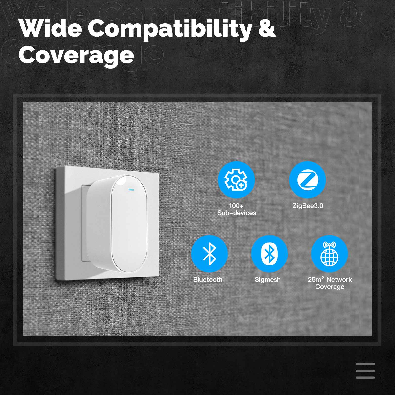ZigBee Ble Mesh Socket Multi-mode Gateway Smart Hub Allow 100+ Sub-devices EU Version 2