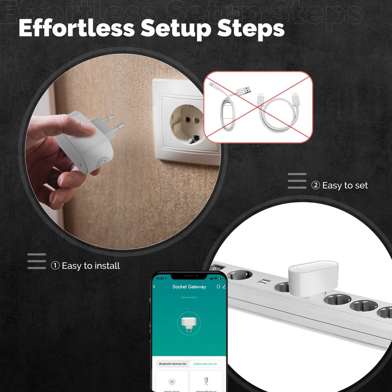 ZigBee Ble Mesh Socket Multi-mode Gateway Smart Hub Allow 100+ Sub-devices EU Version 3