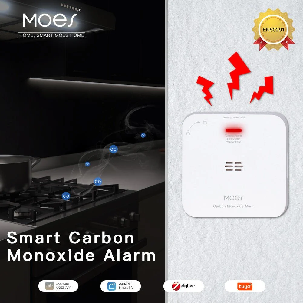 ZigBee CO Detector Alarm Wireless Gas Leak Carbon Monoxide Sensor 2