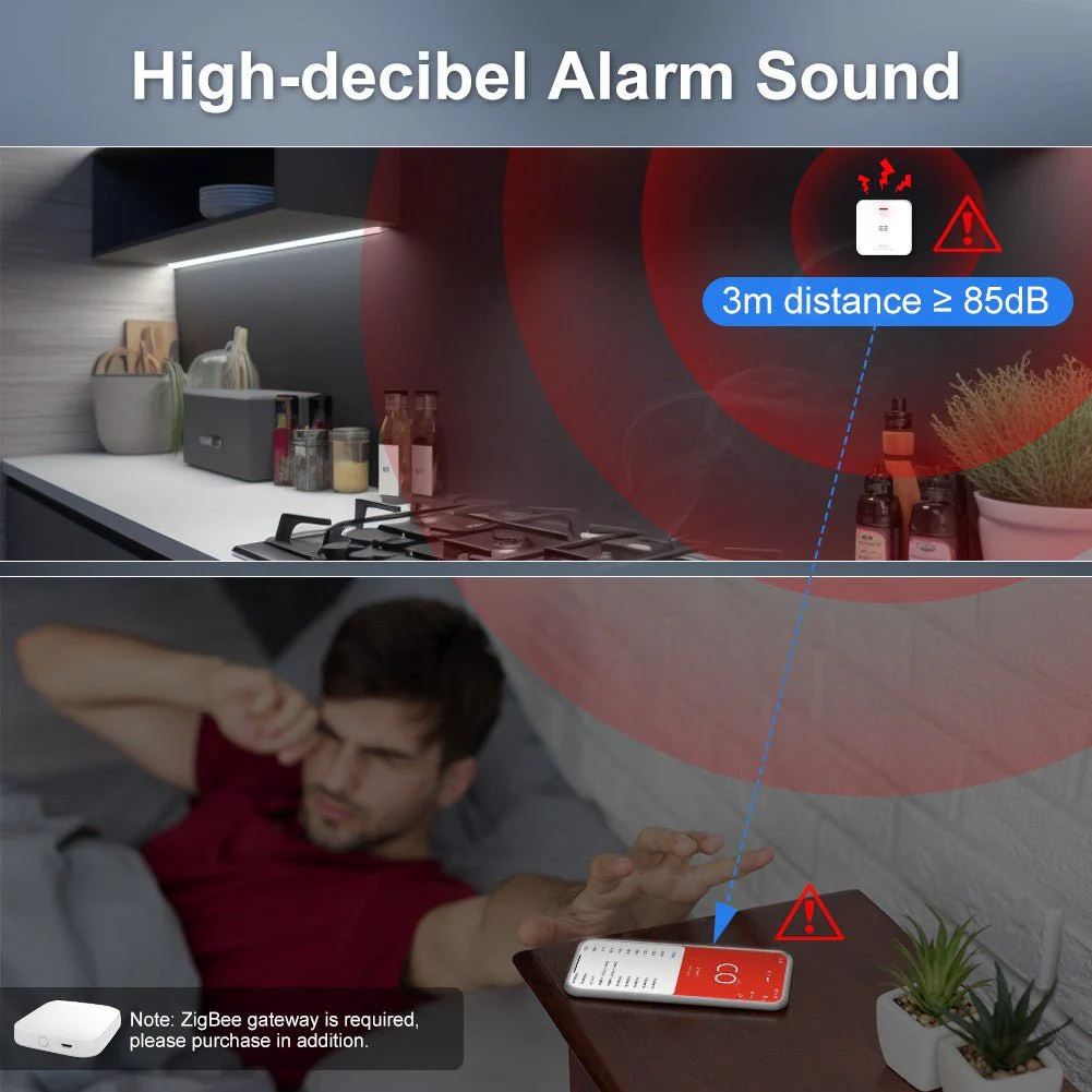 ZigBee CO Detector Alarm Wireless Gas Leak Carbon Monoxide Sensor 3