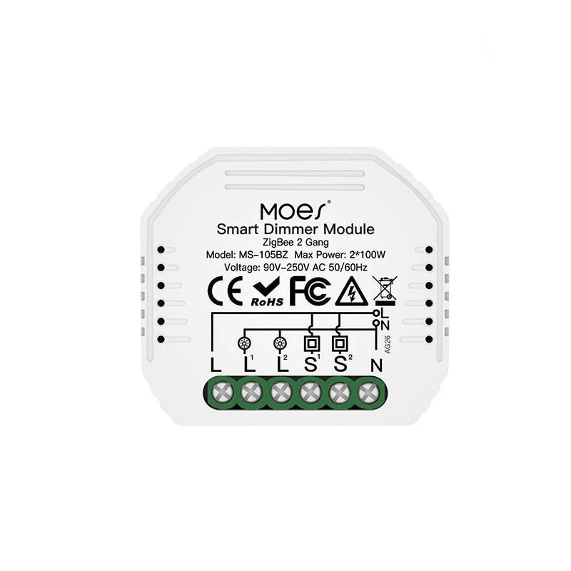ZigBee Dimmer Module, Smart Switch Relay Module, MOES Hub Required 1/2 Gang Interruptor 10