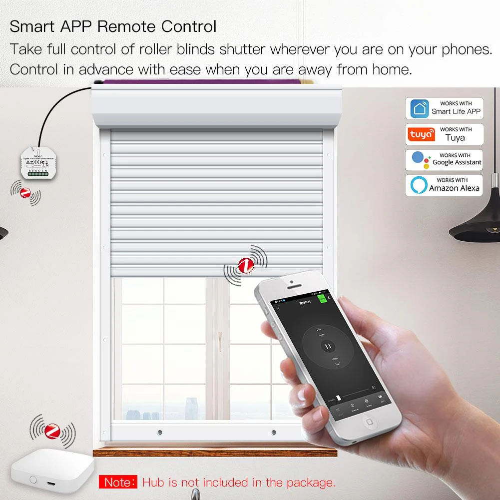 ZigBee RF433 Smart Curtain Switch Module for Electric Motorized Roller Blinds Shutter Motor 4