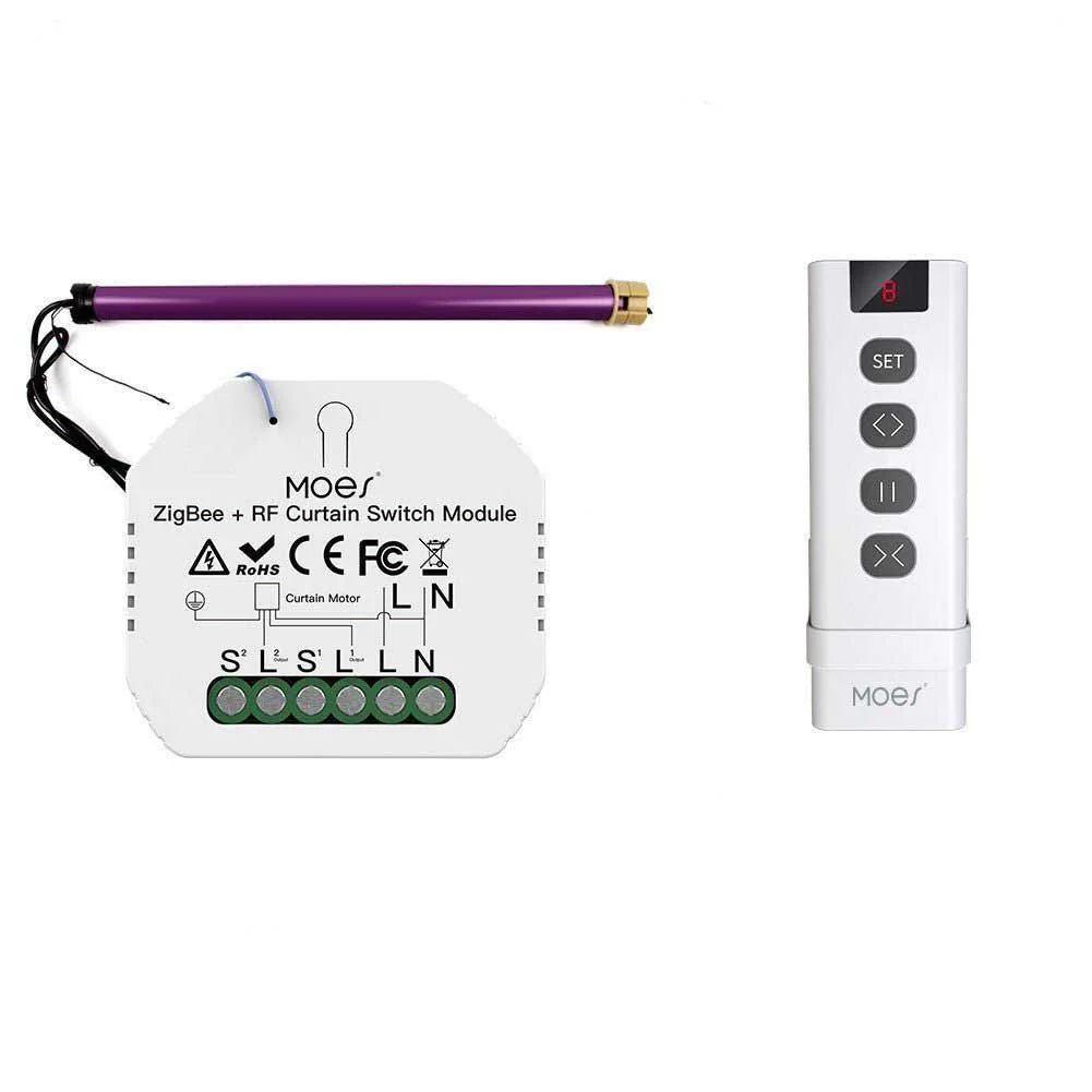 ZigBee RF433 Smart Curtain Switch Module for Electric Motorized Roller Blinds Shutter Motor 10