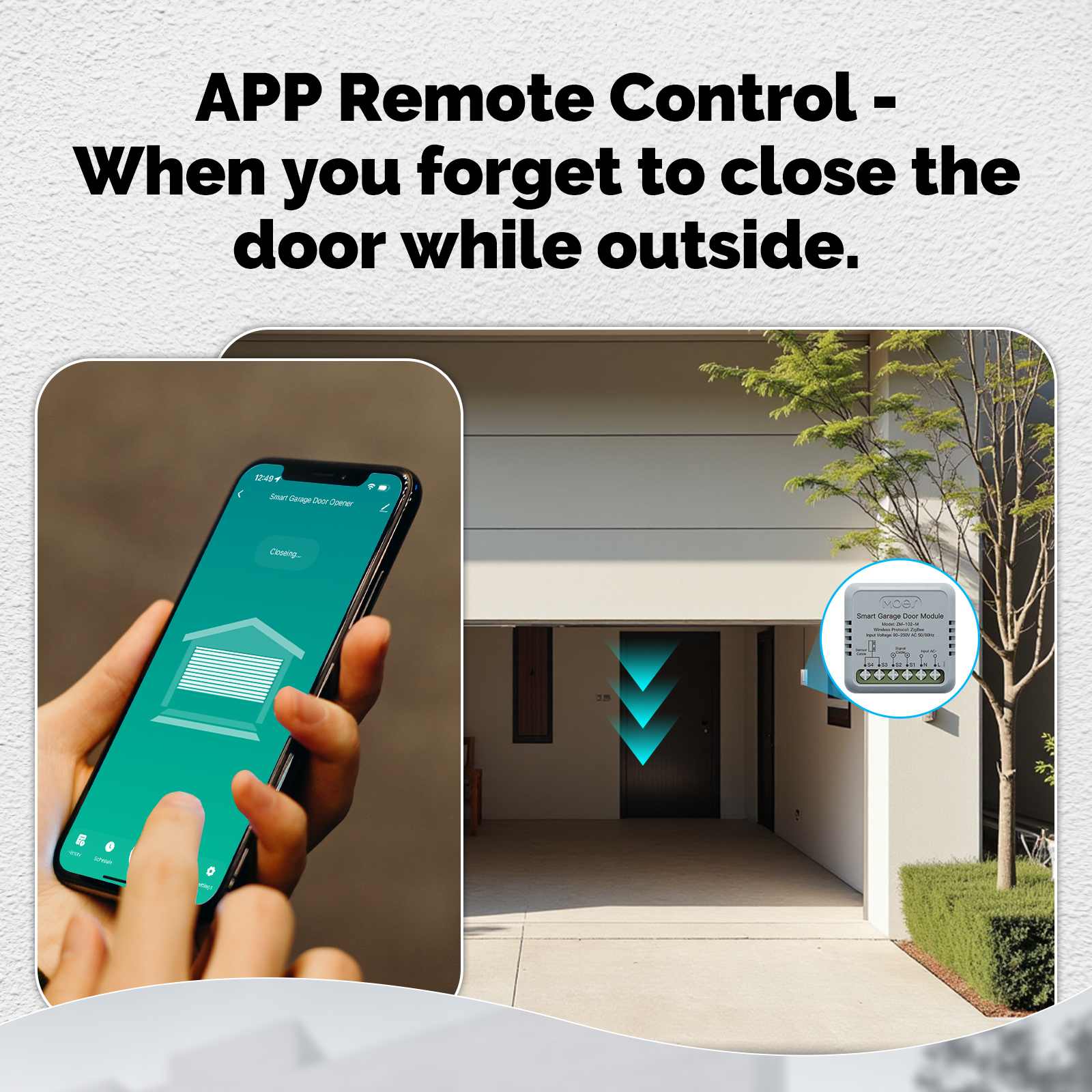 Zigbee Garage Door Controller Module Works with Tuya/Smart Life Alexa & Google Home Voice Control 2