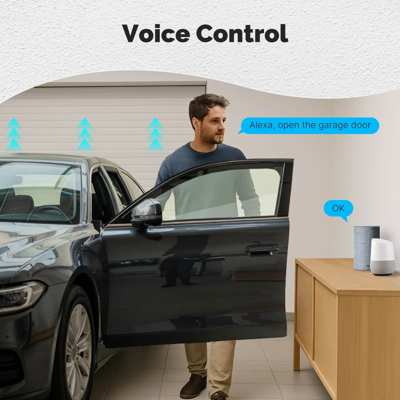 Zigbee Garage Door Controller Module Works with Tuya/Smart Life Alexa & Google Home Voice Control 5
