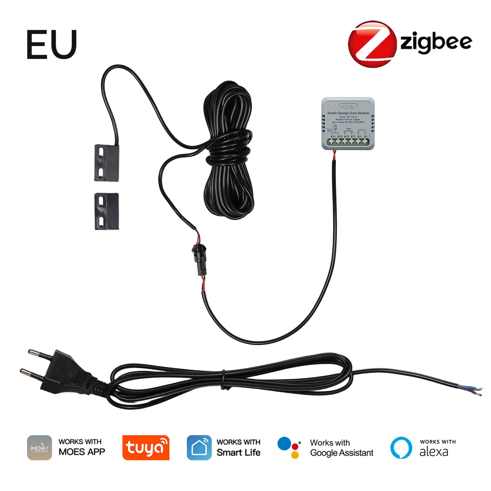 Zigbee Garage Door Controller Module Works with Tuya/Smart Life Alexa & Google Home Voice Control 9