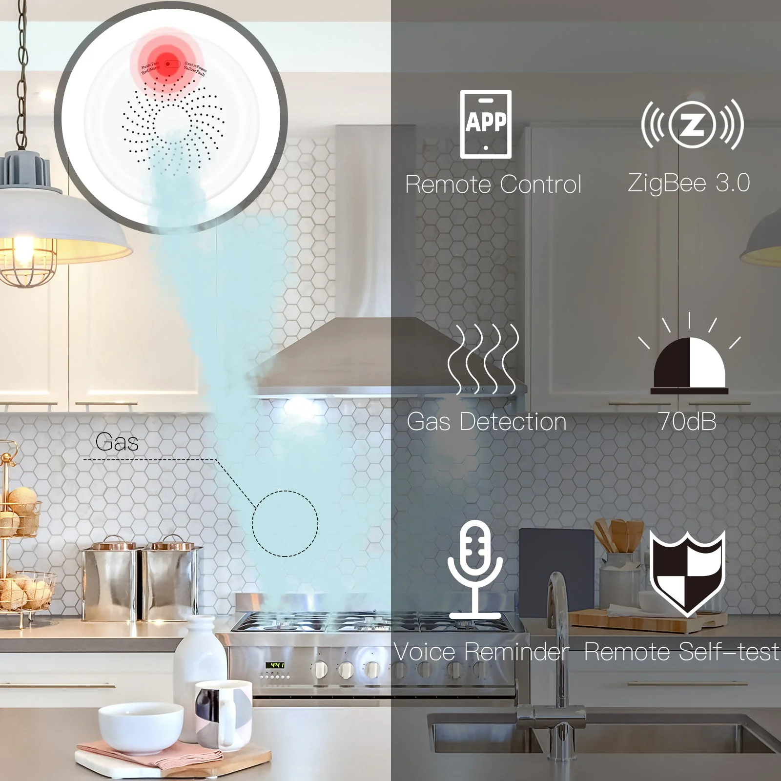 ZigBee Smart Gas Leakage Detector Combustible Sensor 3
