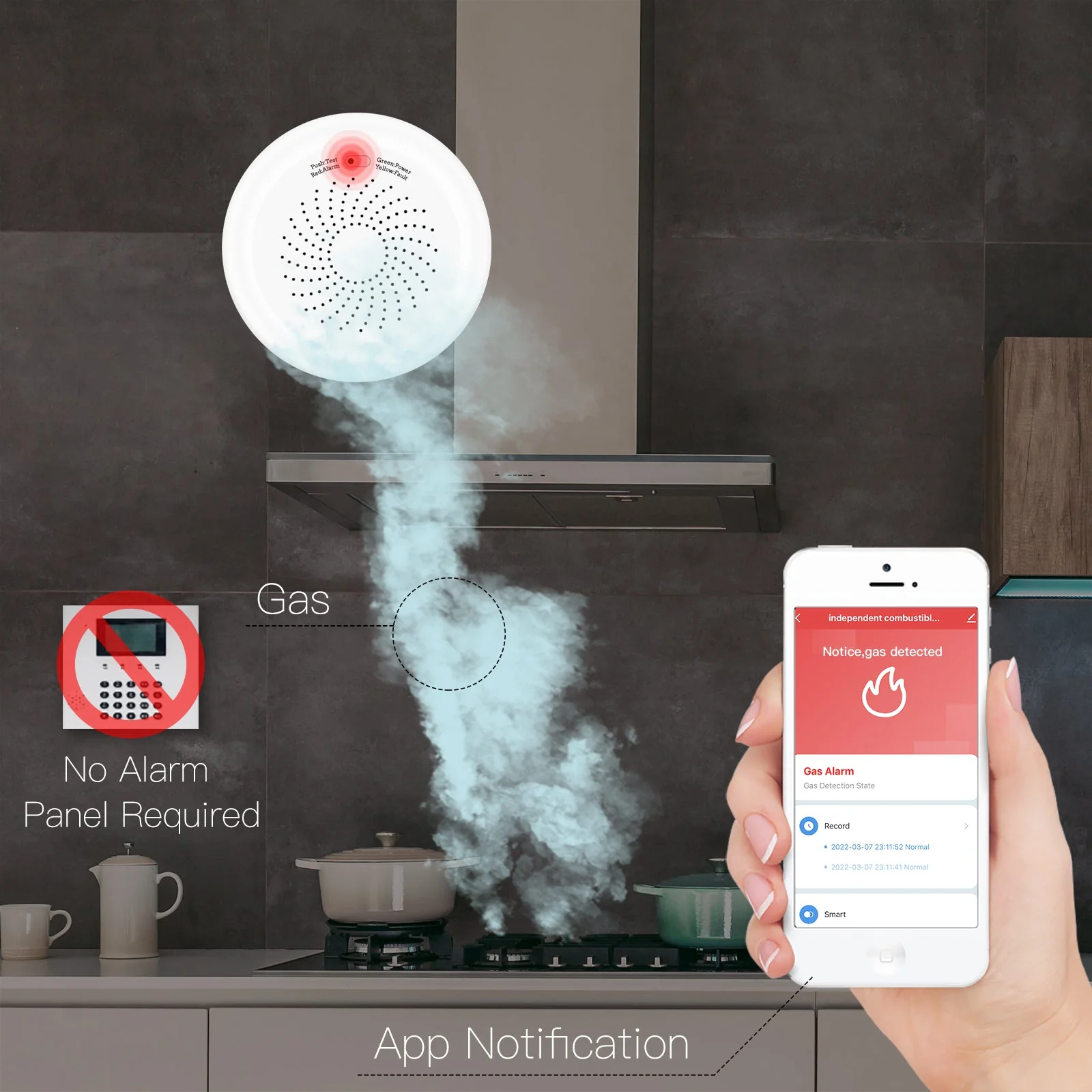 ZigBee Smart Gas Leakage Detector Combustible Sensor 4