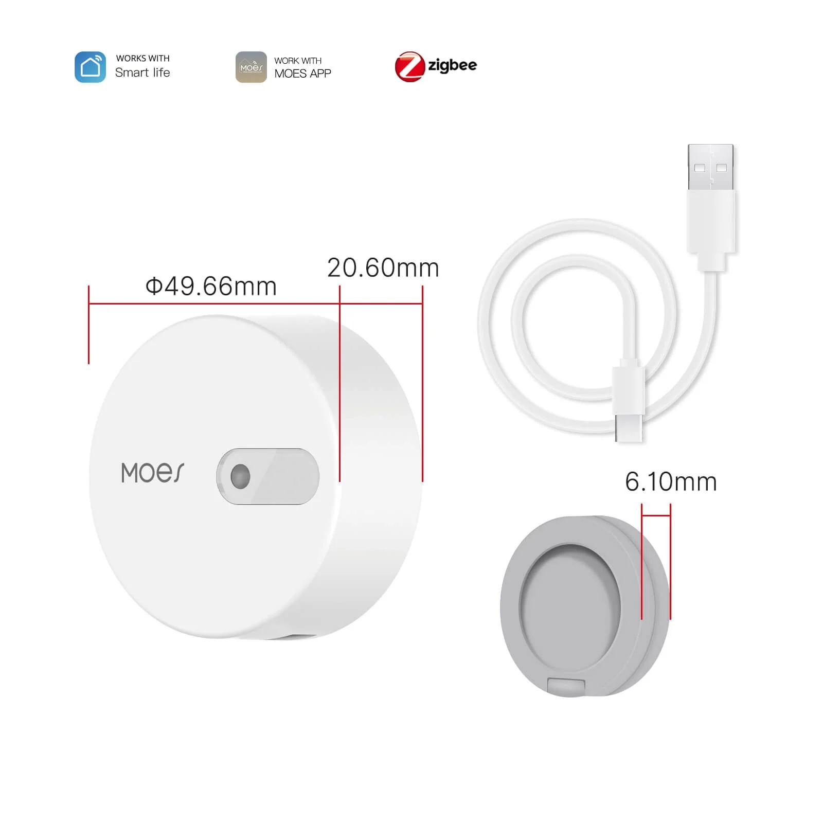 MOES ZigBee Human Presence Sensor Detector Radar Wave Detection Sensor for Home Security 8