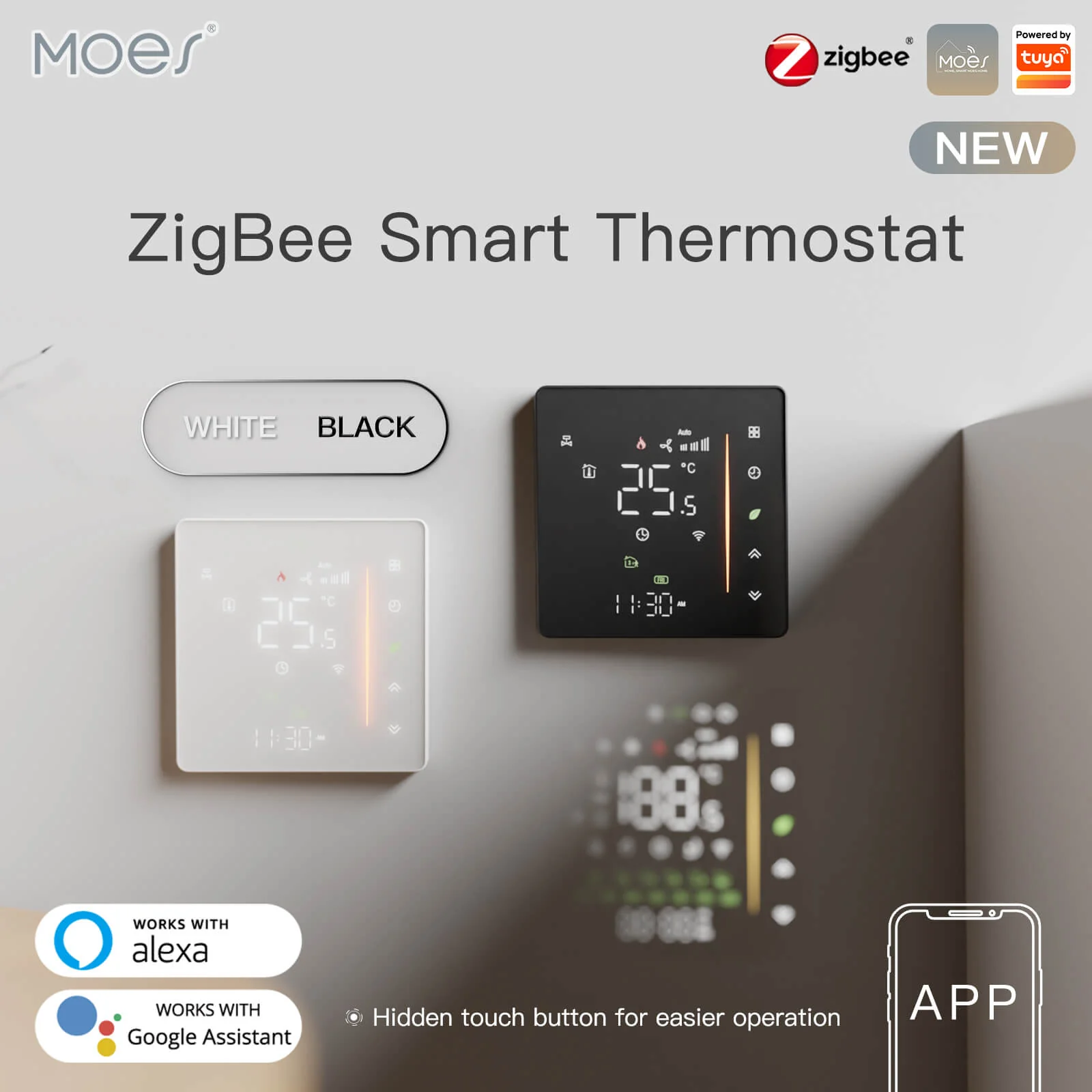 Tuya Zigbee Smart Thermostat Gas/Water Heater, Room Thermostat Digital Programmable 2