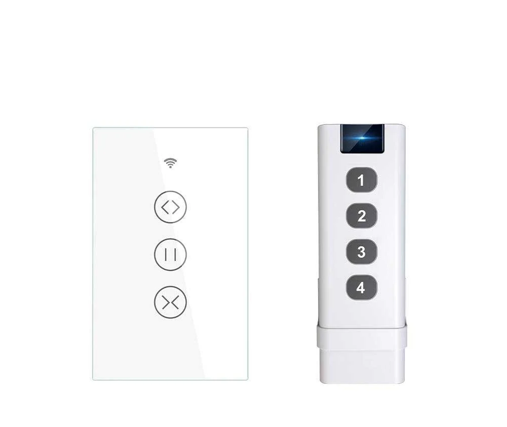 ZigBee RF433 Smart Curtain Blinds Shutter Touch Switch Multi-control Neutral Wire Required US 12
