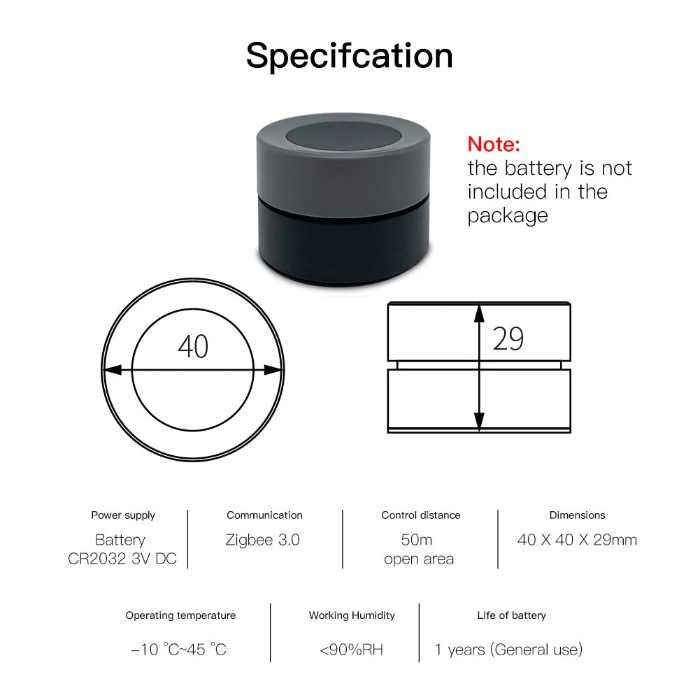 ZigBee Smart Wireless Scene Rotary Switch Multi-control Battery Powered 6