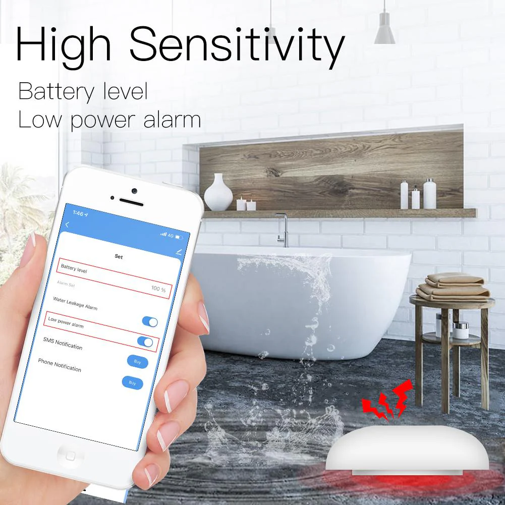 ZigBee Flood Sensor Water Leakage Detector 2MQTT Setup Available 3