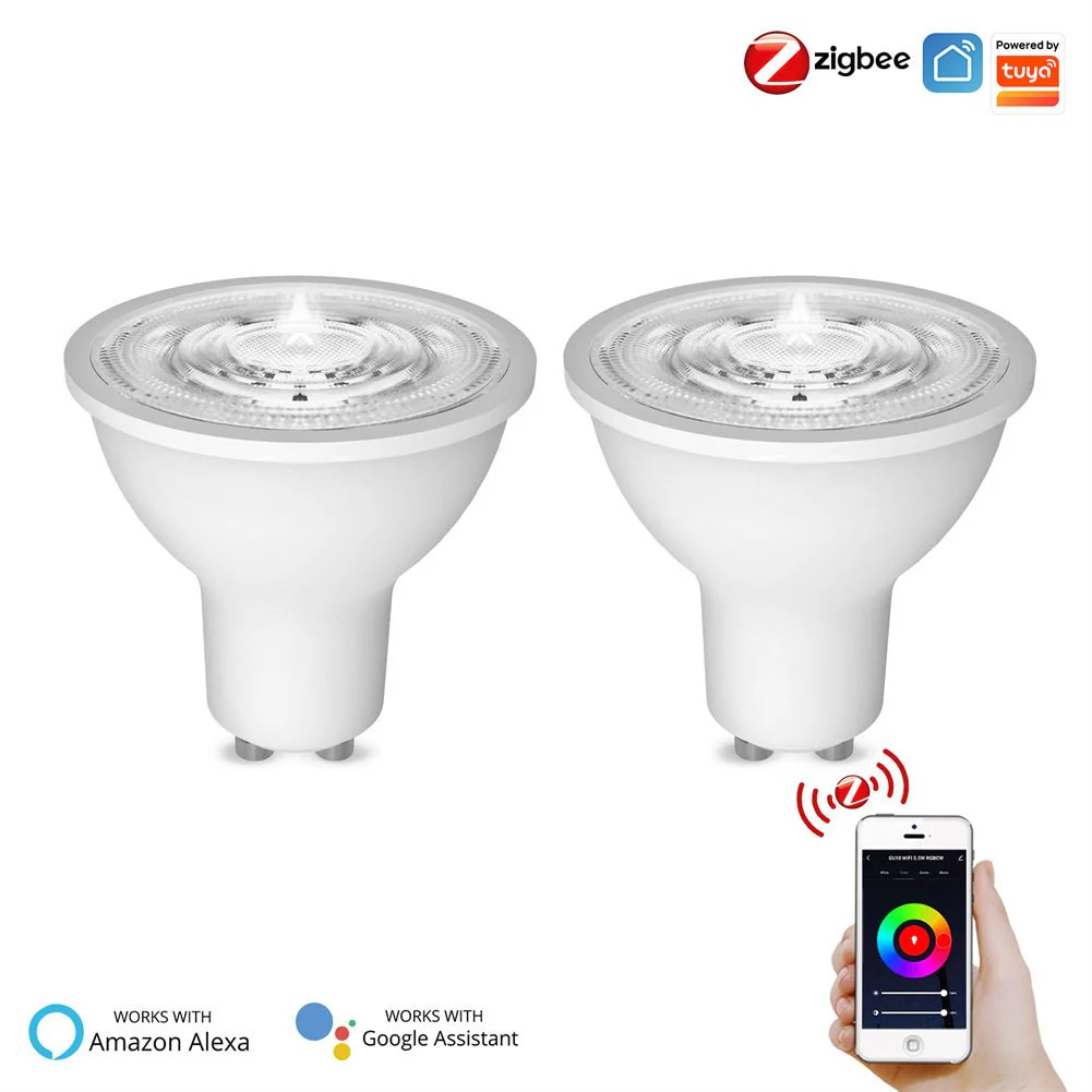 ZigBee GU10 Smart Sync Full Color LED Dimmable Party Light Bulbs RGBCCT 2200-6500K C+W 5W 8