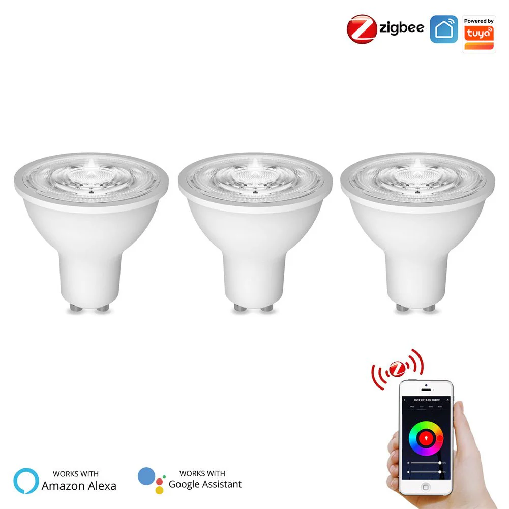 ZigBee GU10 Smart Sync Full Color LED Dimmable Party Light Bulbs RGBCCT 2200-6500K C+W 5W 9