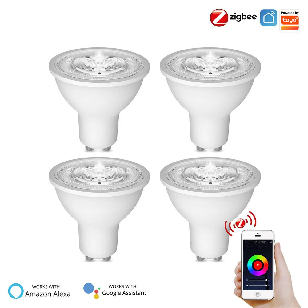 ZigBee GU10 Smart Sync Full Color LED Dimmable Party Light Bulbs RGBCCT 2200-6500K C+W 5W 10