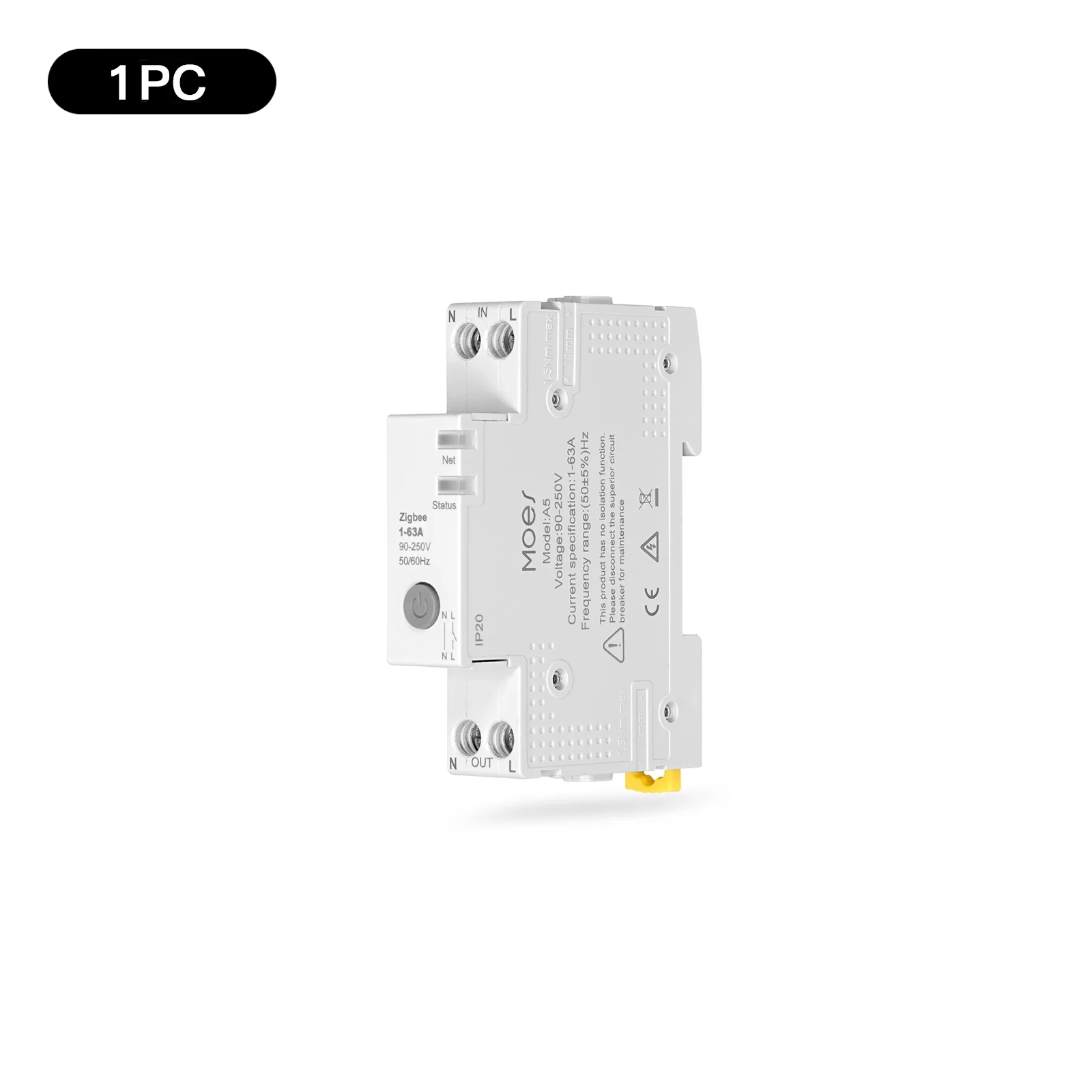 MOES Tuya ZigBee Smart Circuit Breaker 63A Electricity Monitor V0 Fireproof Remote APP Control with Alexa 8