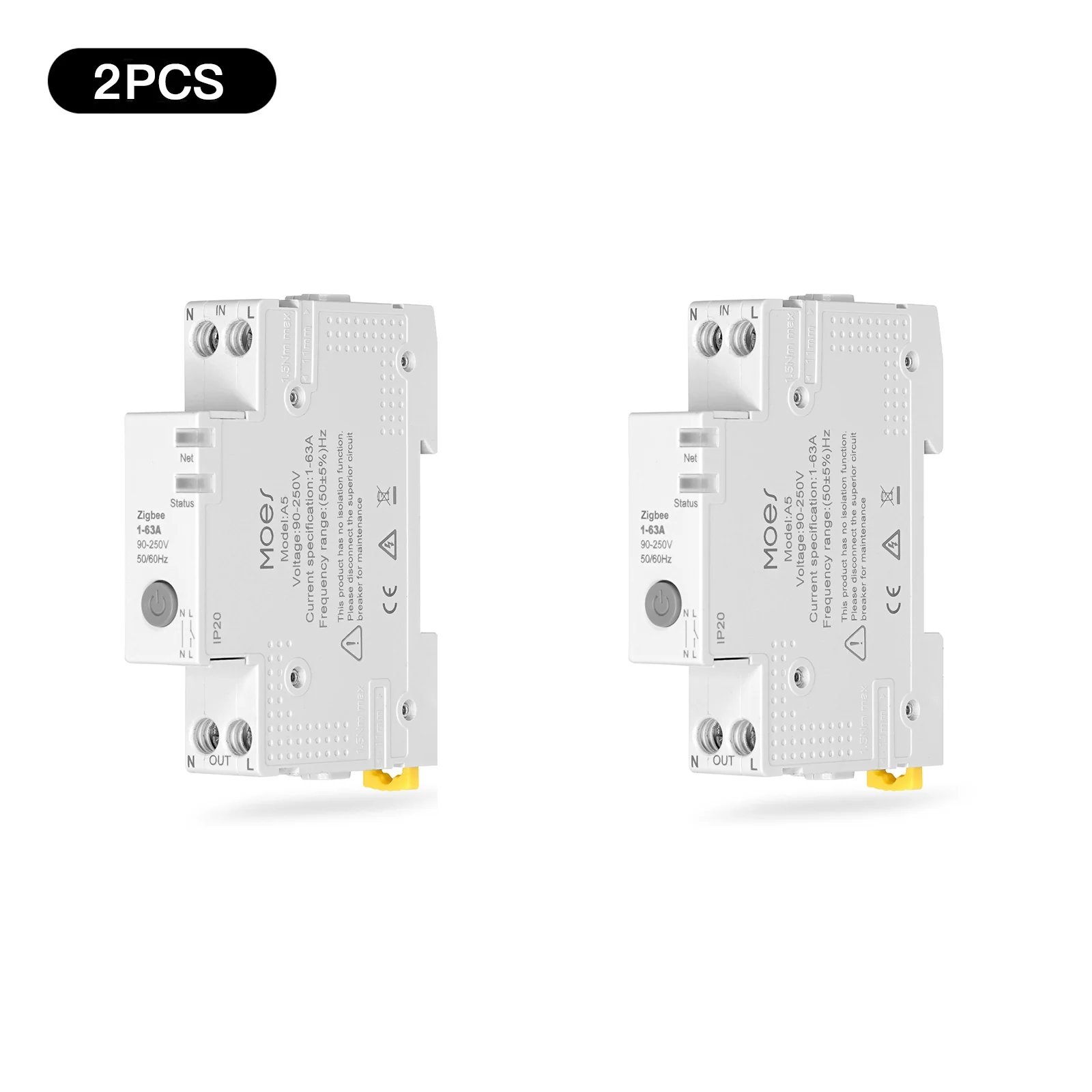 MOES Tuya ZigBee Smart Circuit Breaker 63A Electricity Monitor V0 Fireproof Remote APP Control with Alexa 9