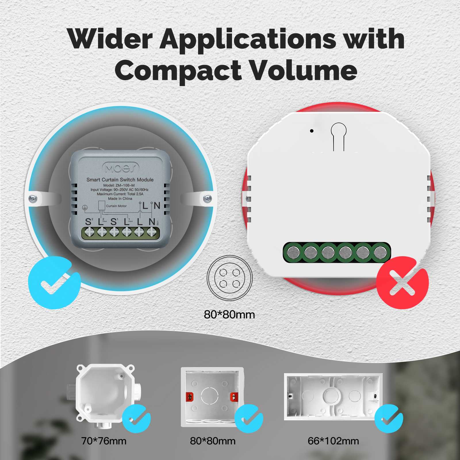 ZigBee Smart Curtain Switch Module Mini Design App Remote Control 2