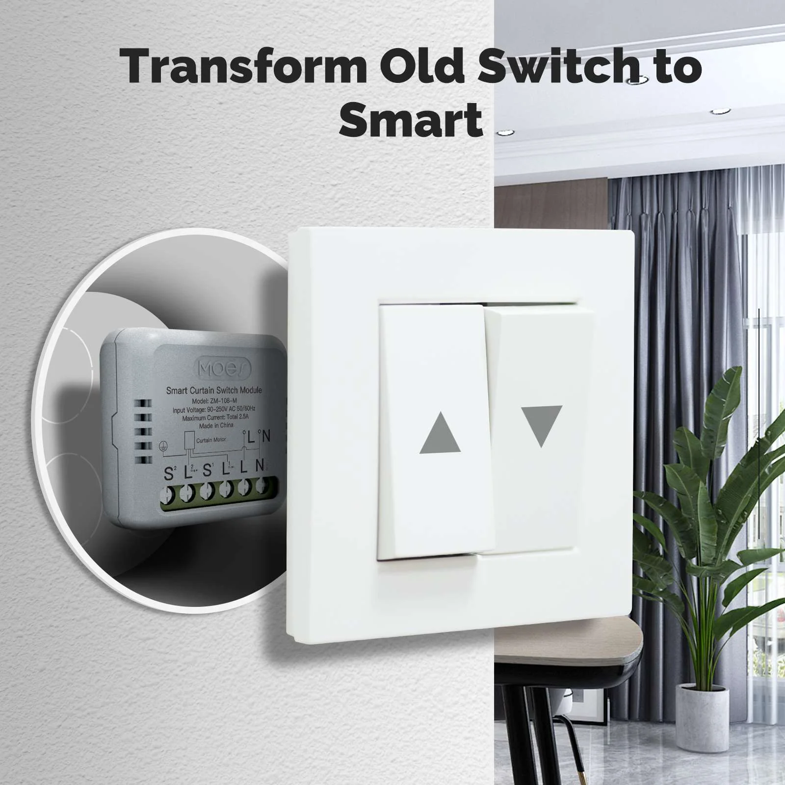 ZigBee Smart Curtain Switch Module Mini Design App Remote Control 3