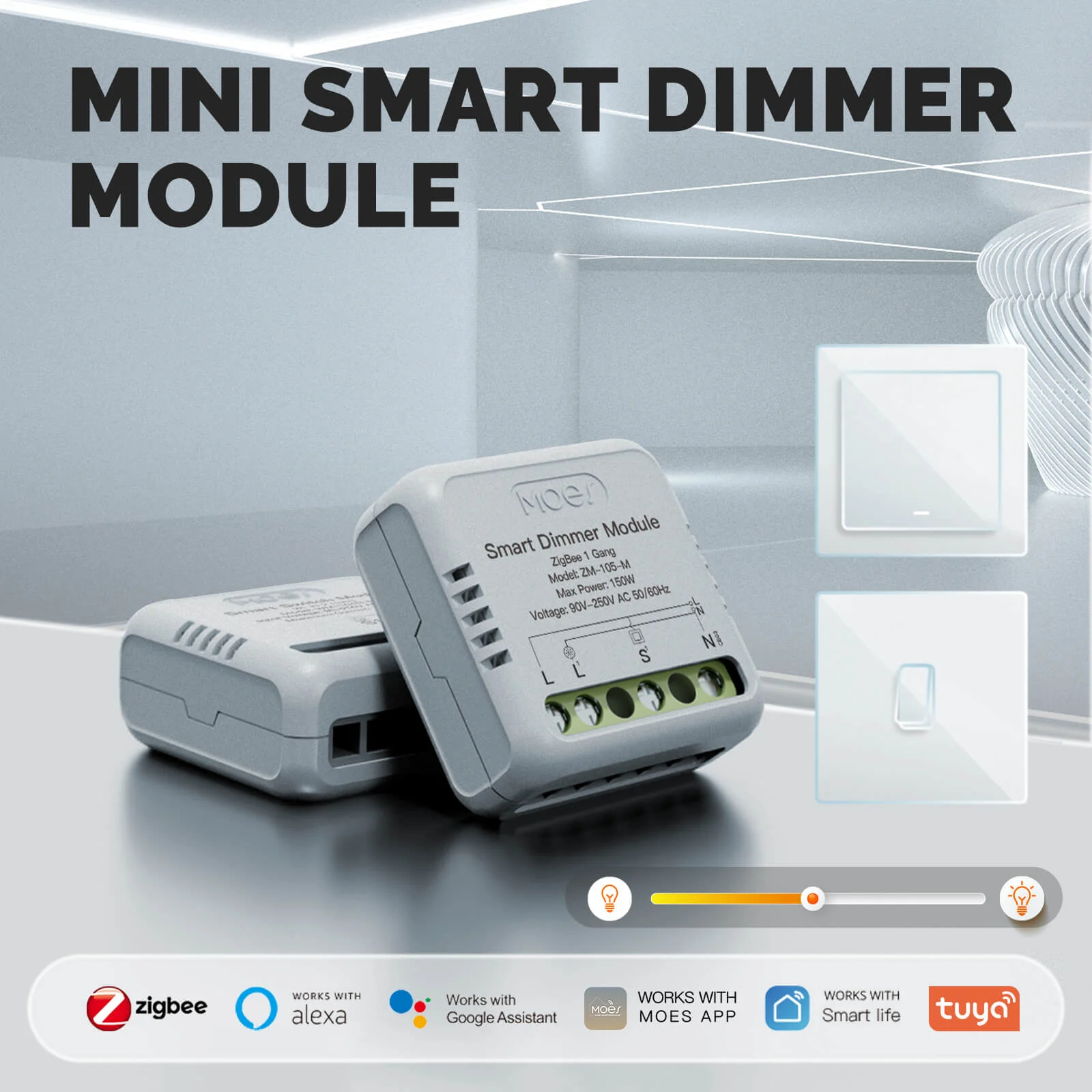 Zigbee Smart Dimmer Switch Module Timer Diy Breaker 1/2 Gang 2