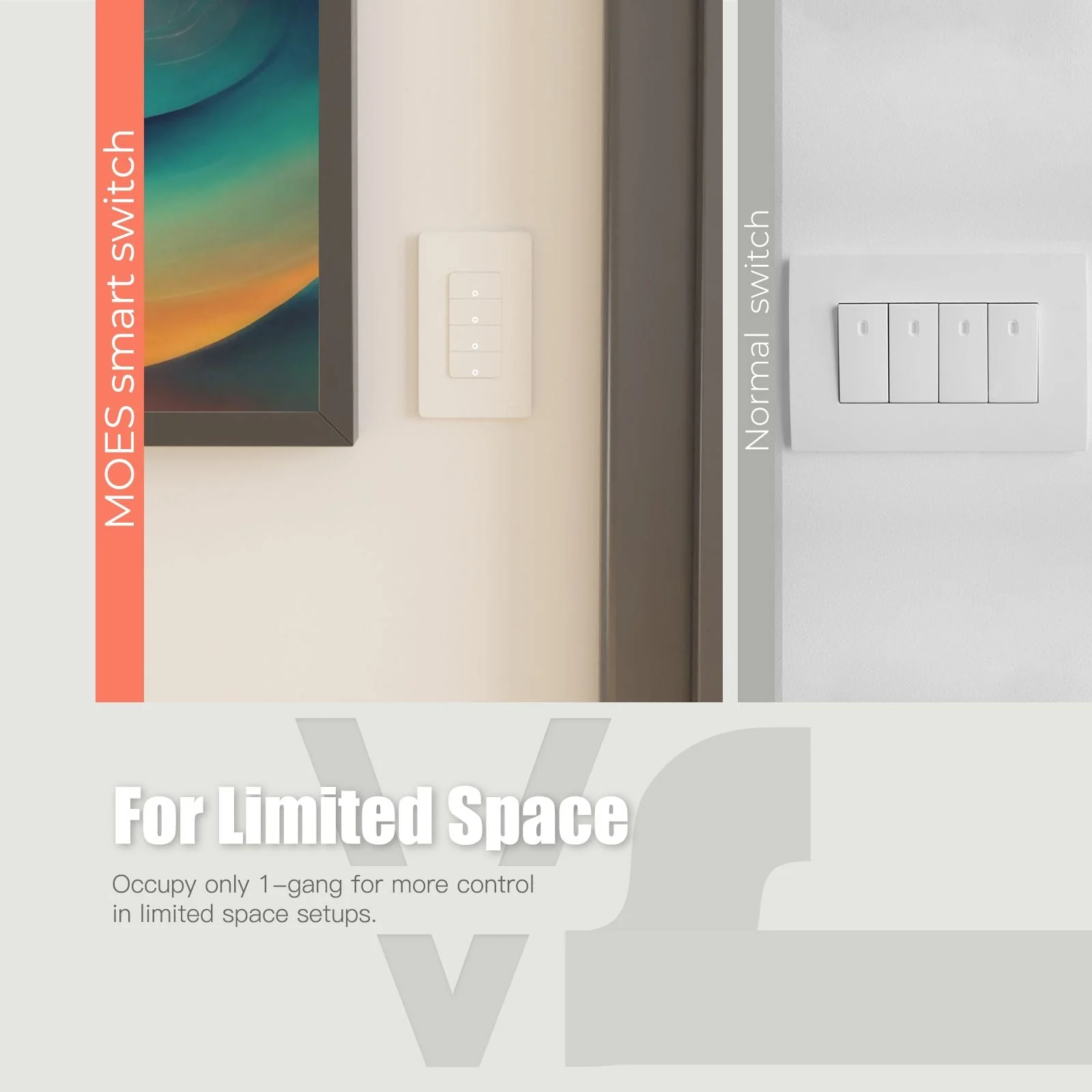 ZigBee 1/2/3/4 Gang Smart Light Switch, Alexa Google APP Remote Light Switching 4