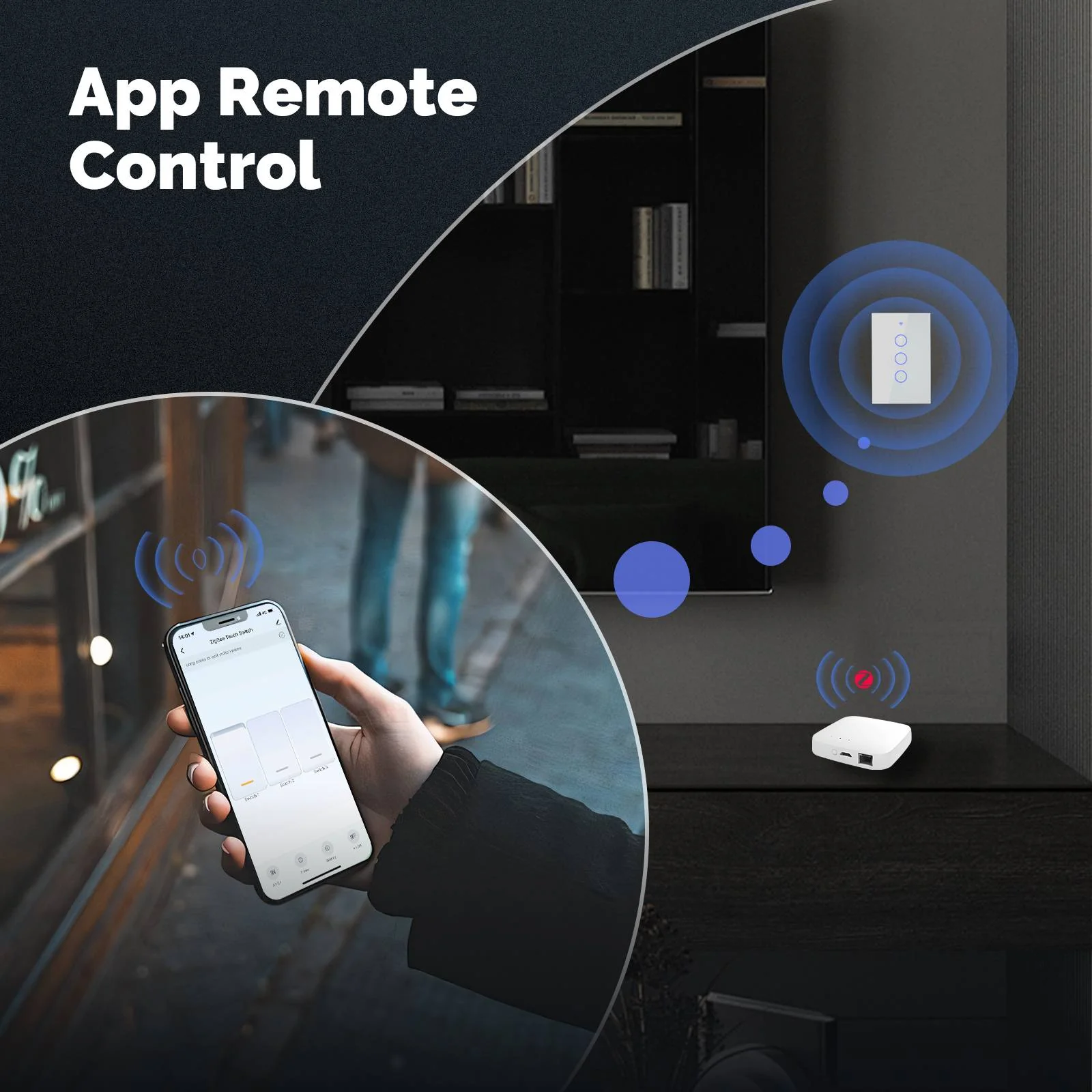 ZigBee Smart Light Switch Touch Glass Panel Neutral Wire Required US Standard 5