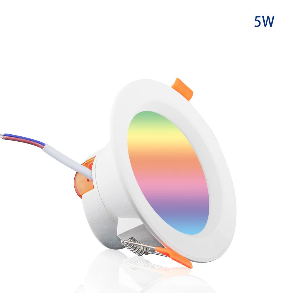 MOES ZigBee Smart LED Downlight Dimming Round Recessed Spot Party Light Bulbs RGB 2700K-6500K W+C 7