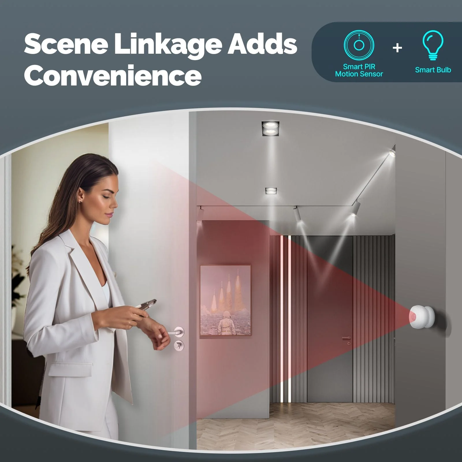 Zigbee Smart PIR Sensor Human Body Infrared Motion Detector With Magnetic Base 5