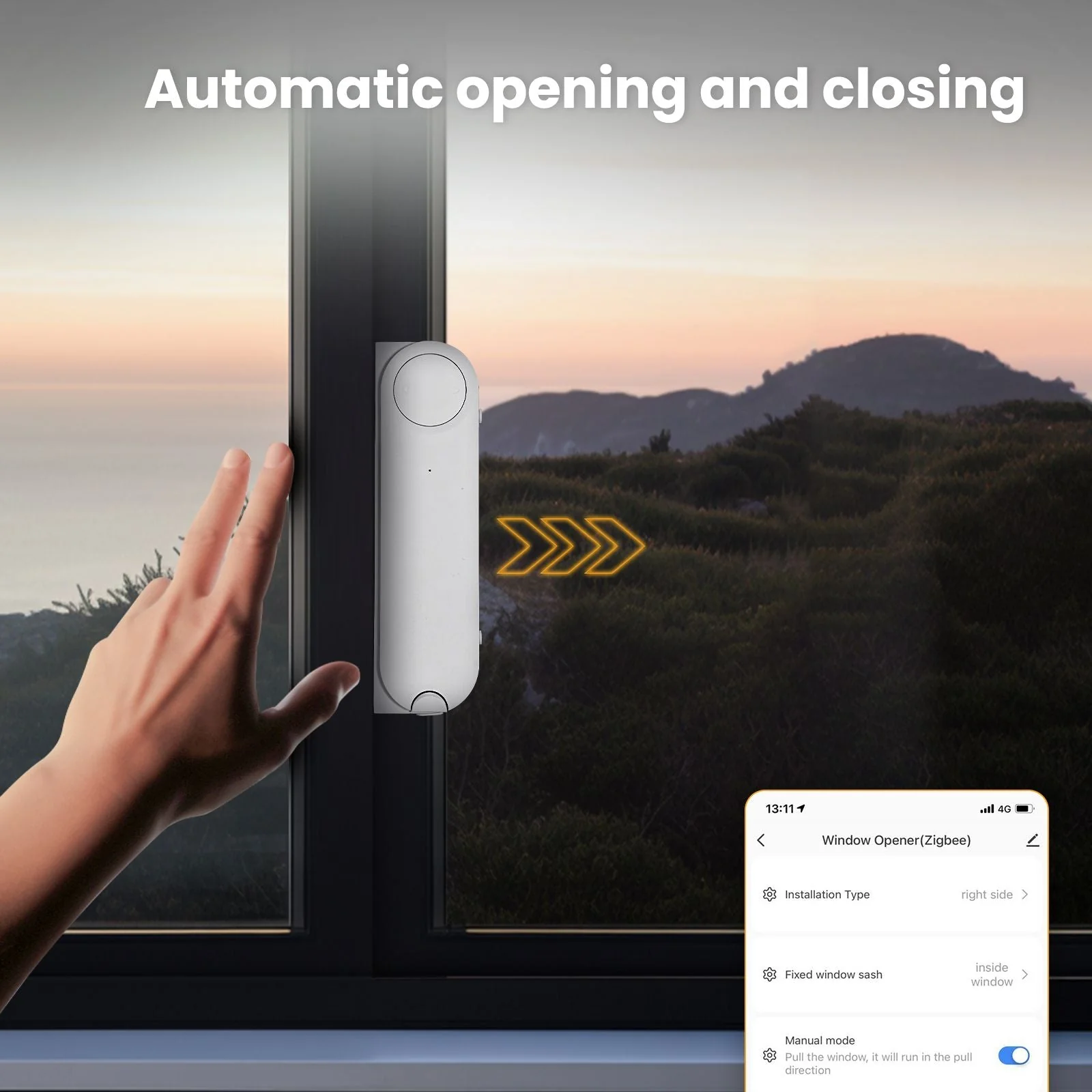 ZigBee Smart Sliding Window Pusher Automatic Opener Closer Solar Charging 4