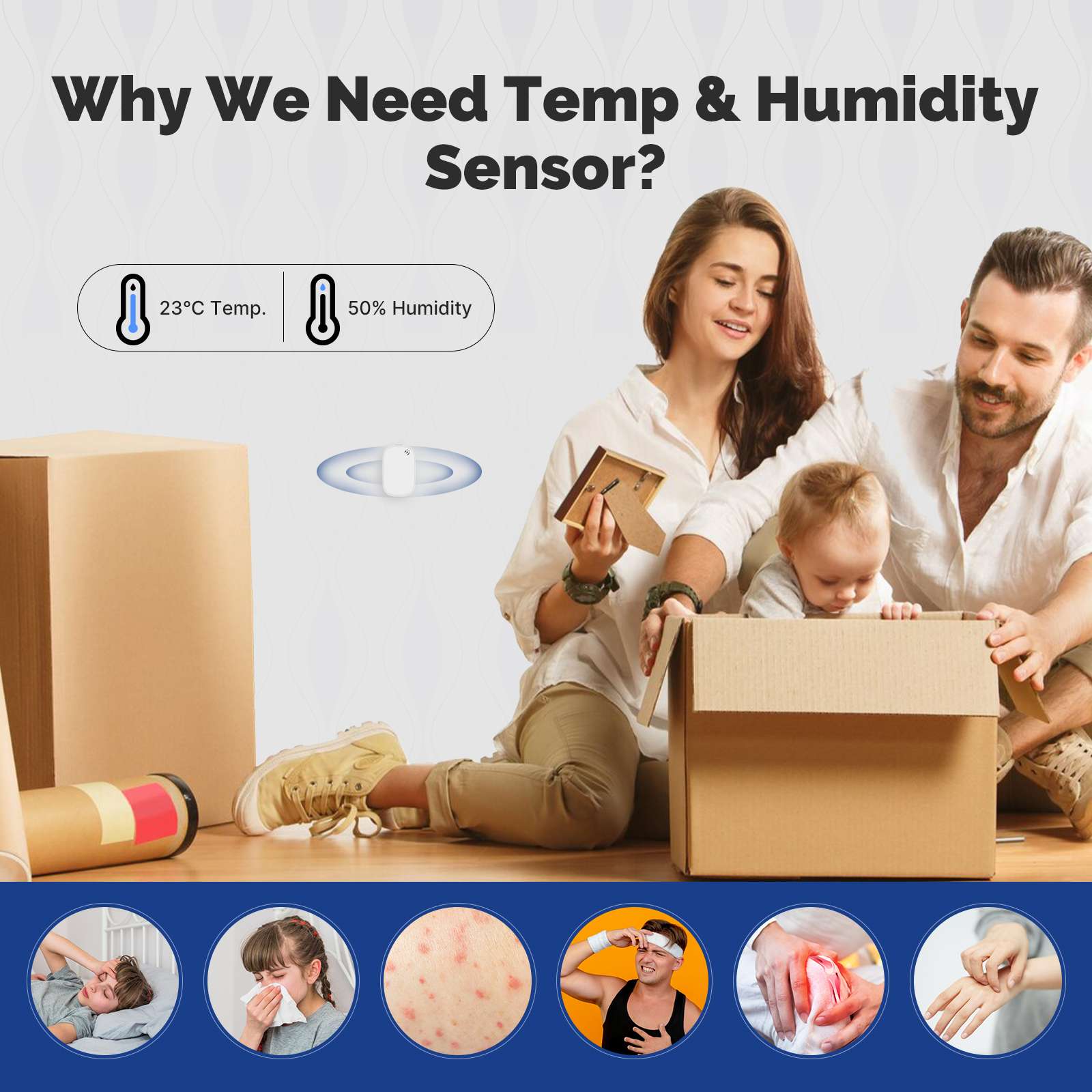Zigbee Smart Temperature Humidity Sensor Indoor Hygrometer APP Monitoring 3
