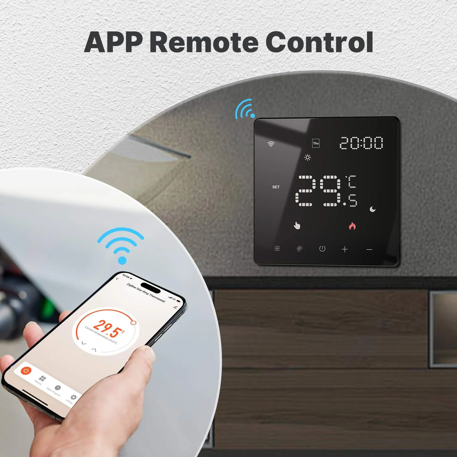 Zigbee Smart Thermostat Programmable Temperature Controller Water Boiler Electric Heating 6
