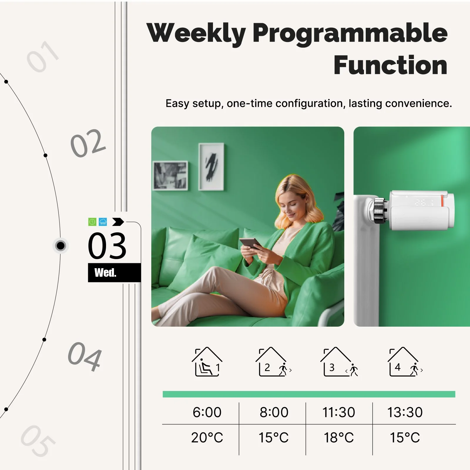 ZigBee Smart Thermostatic Radiator Valve TRV Programmable App Remote Temperature Controller 3
