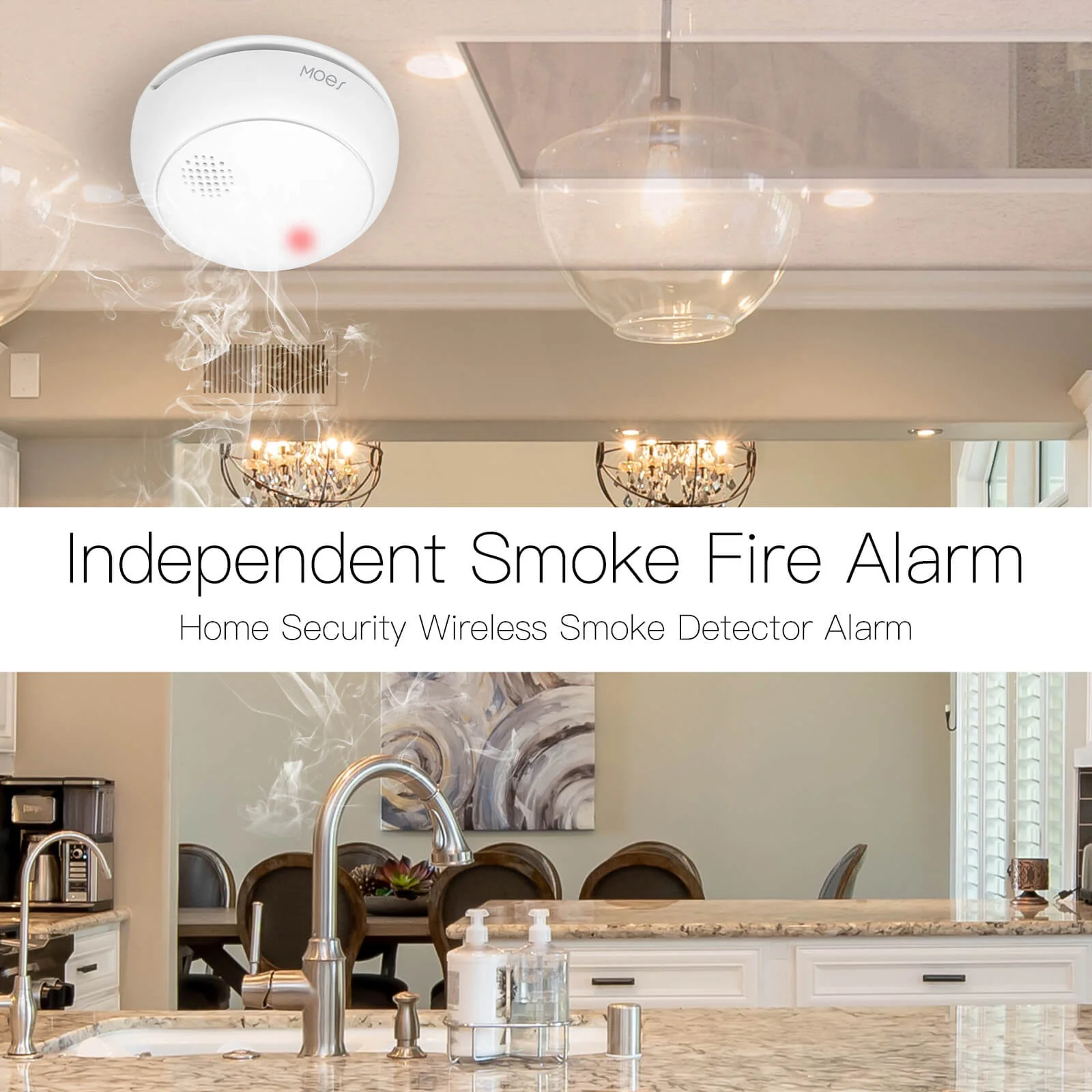ZigBee Wireless Smart Smoke Detector Fire 85dB Sound Alarm Siren Sensor 3
