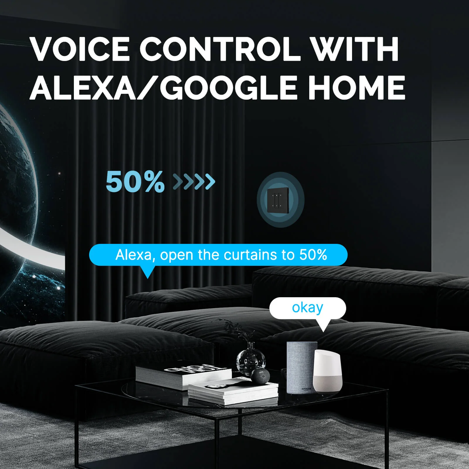 MOES ZigBee RF Smart Curtain Switch For Roller Shutter Electric Curtains Blind Motor Support Timing & Remote Control 4