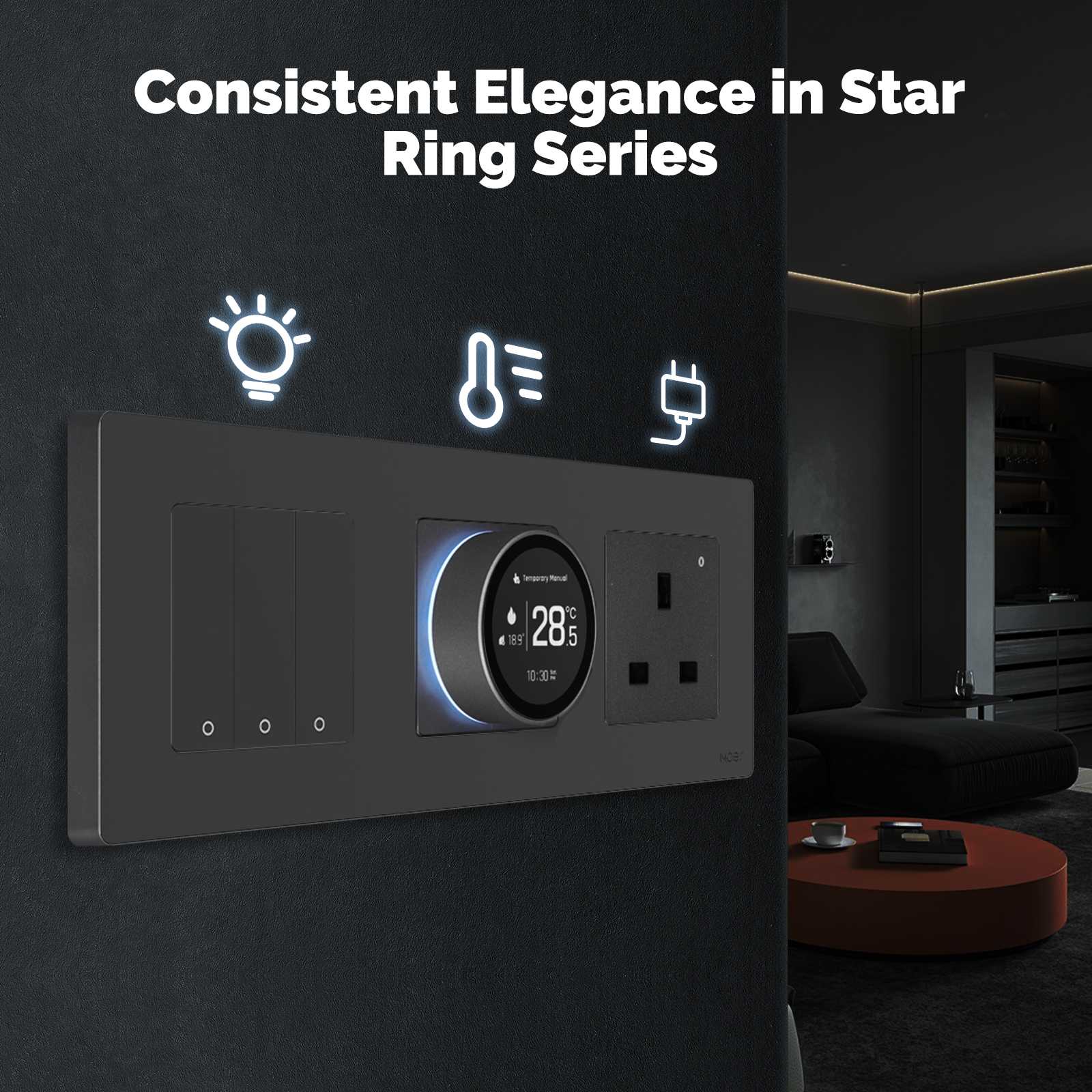 ZigBee Star Ring Smart Thermostat Temperature Controller Water Boiler Electric Heating 2