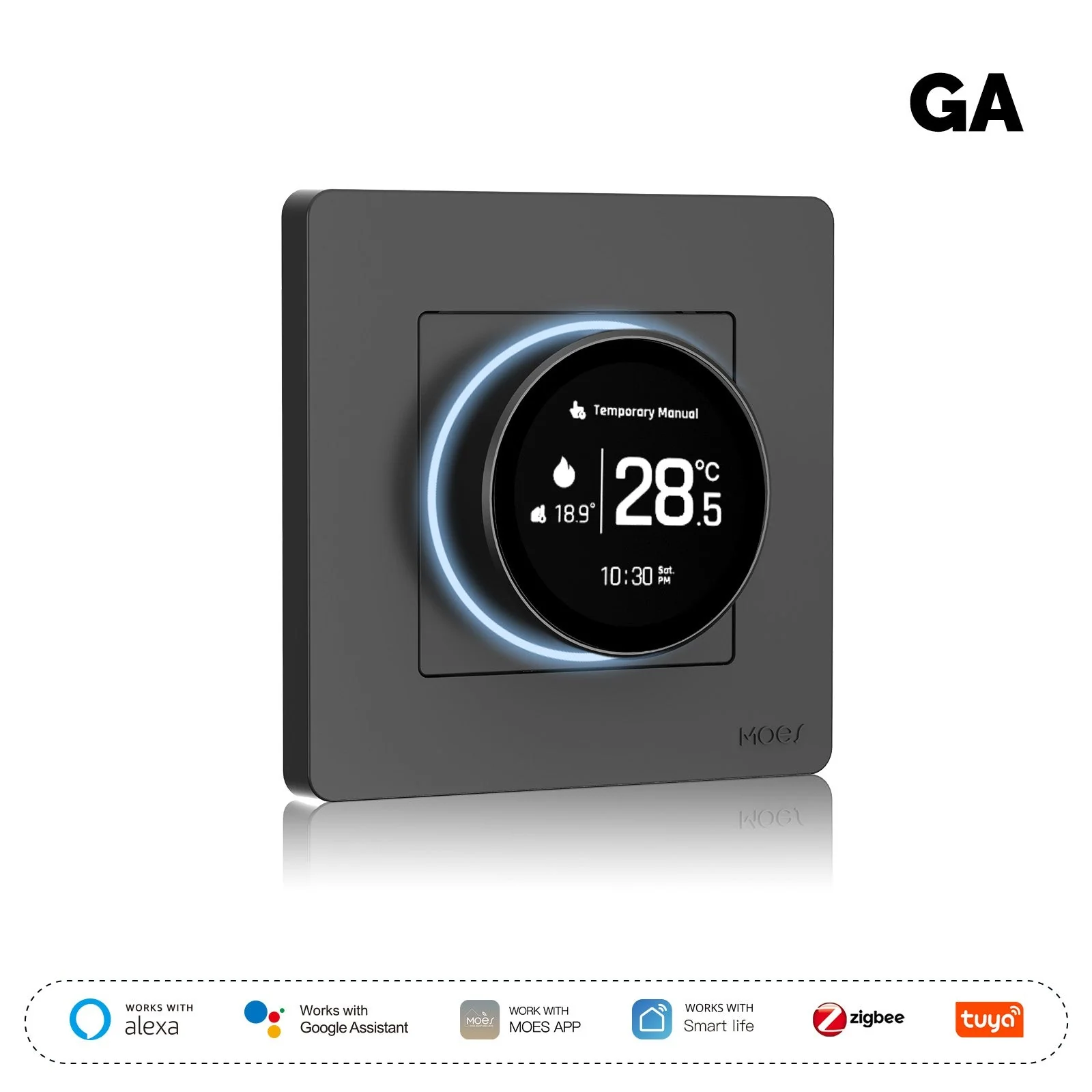 ZigBee Star Ring Smart Thermostat Temperature Controller Water Boiler Electric Heating 8