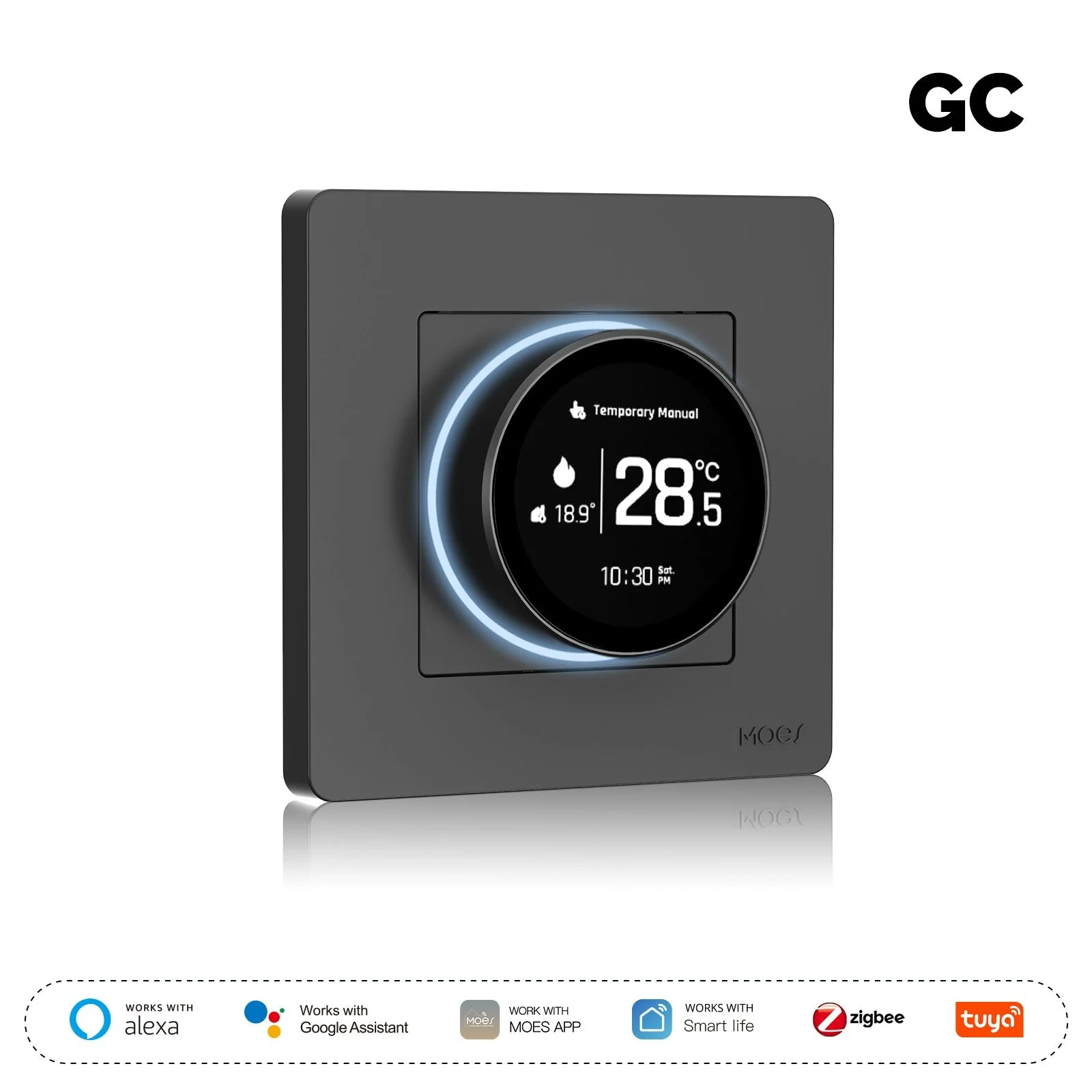 ZigBee Star Ring Smart Thermostat Temperature Controller Water Boiler Electric Heating 12